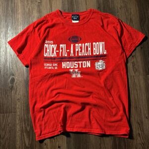 2015 Chick-fil-A Peach Bowl T-Shirt‎ Georgia Dome Houston Cougars Blue 84 M